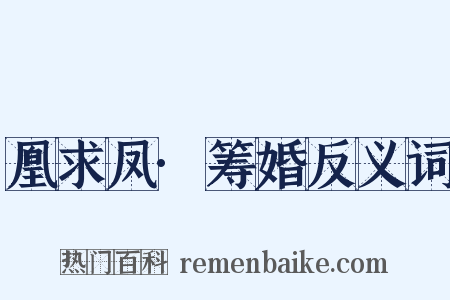 凰求凤·筹婚反义词是什么意思的图片